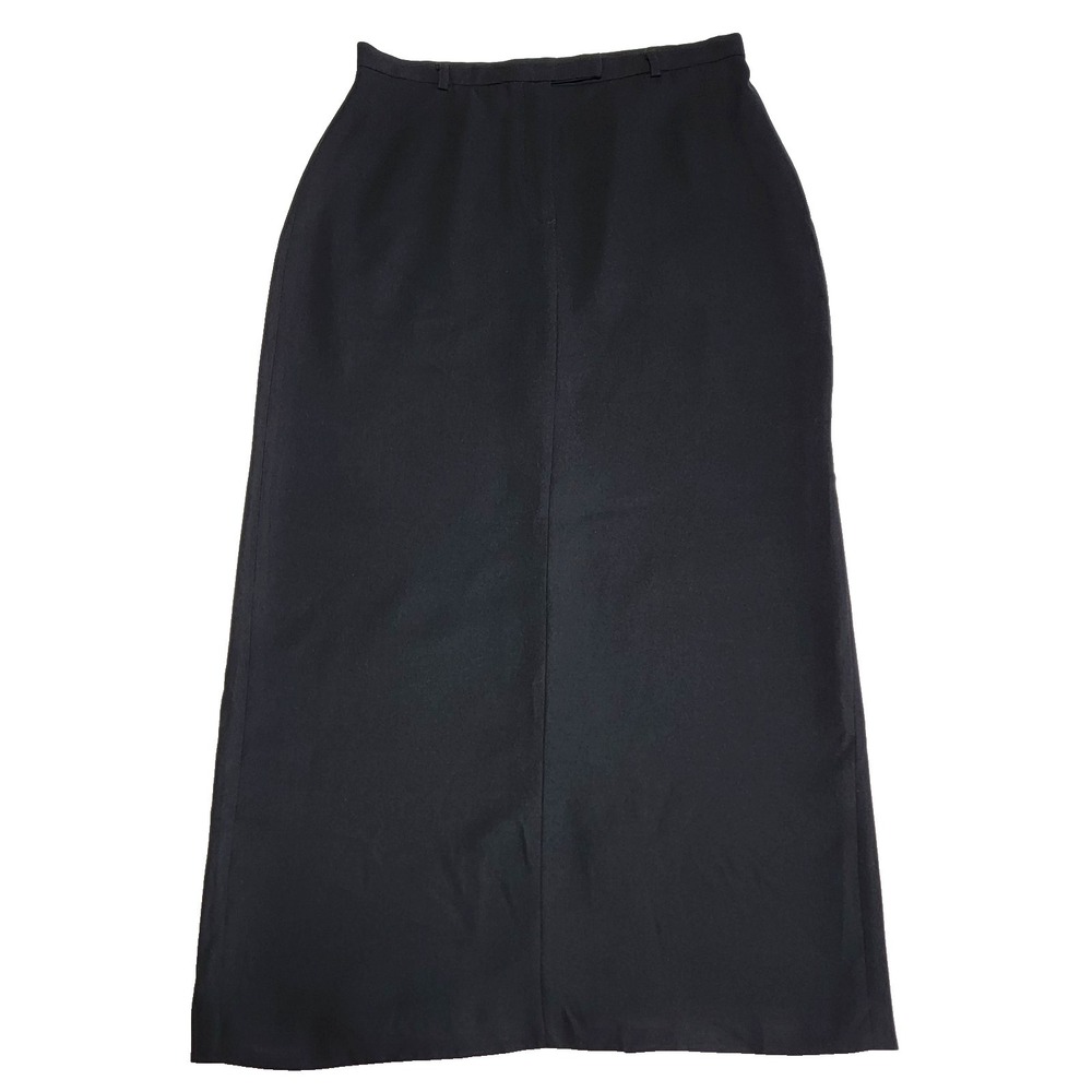 Vintage 90s Rafaella Maxi Black Straight Skirt Women's 14 Minimalist Office Goth